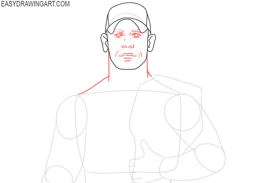 simple john cena drawing
