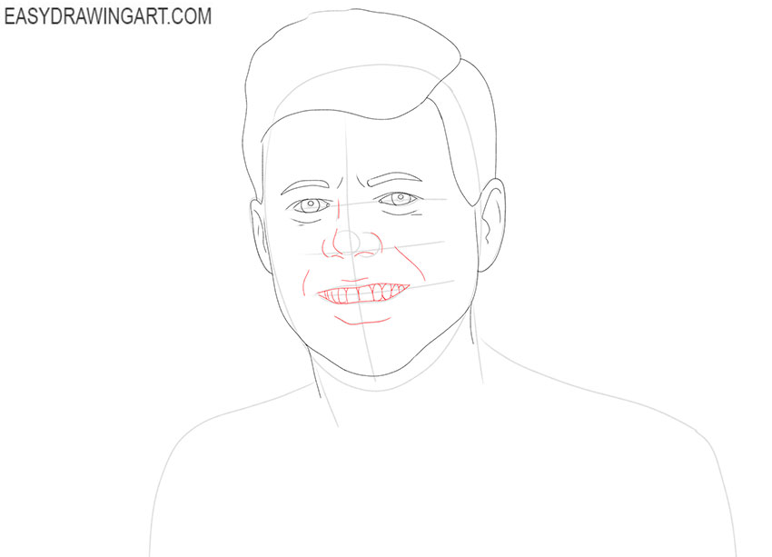 realistic John F. Kennedy drawing