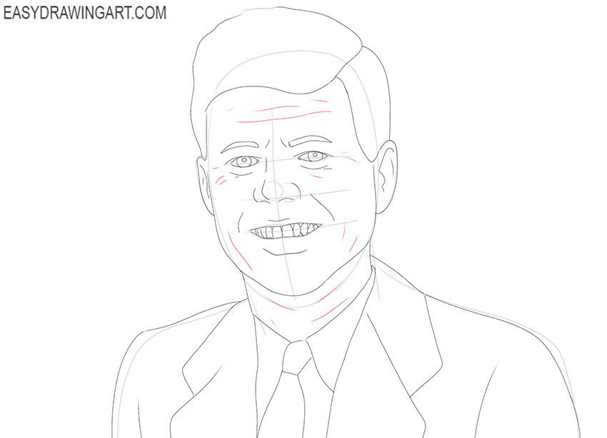 easy John F. Kennedy drawing
