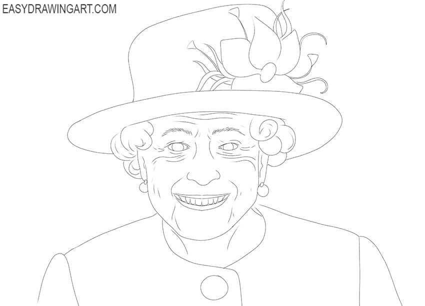 Queen Elizabeth drawing step by step simple