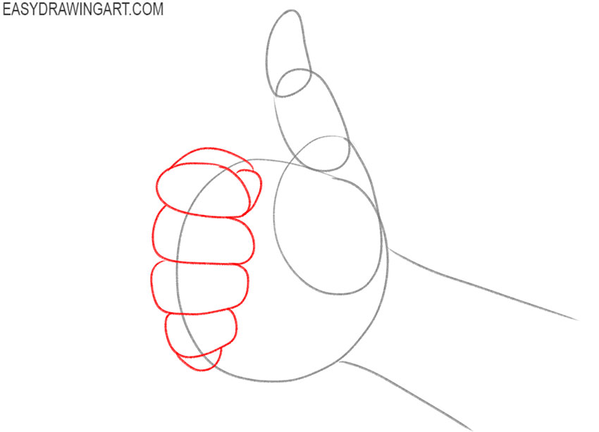 how to draw a realistic thumbs up