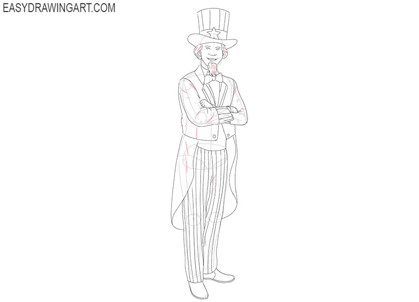 How to Draw Uncle Sam easy