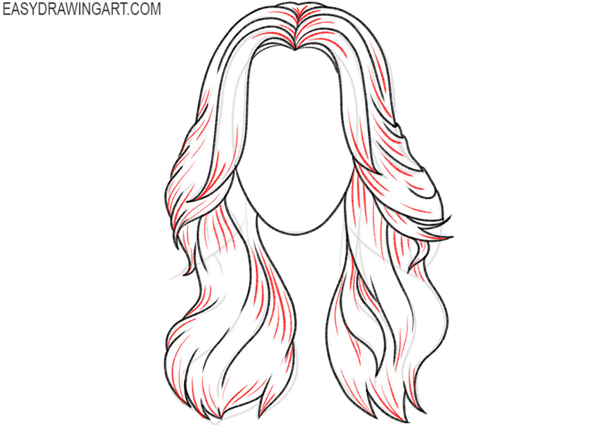 Wavy Hair drawing guide
