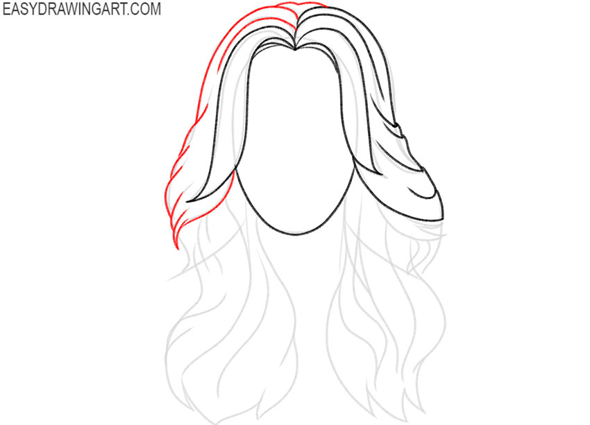 how to draw wavy cartoon hair
