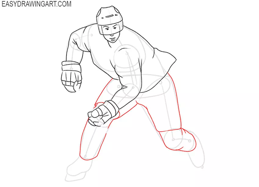 hockey player drawing for beginners