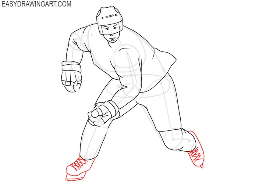 simple hockey player drawing