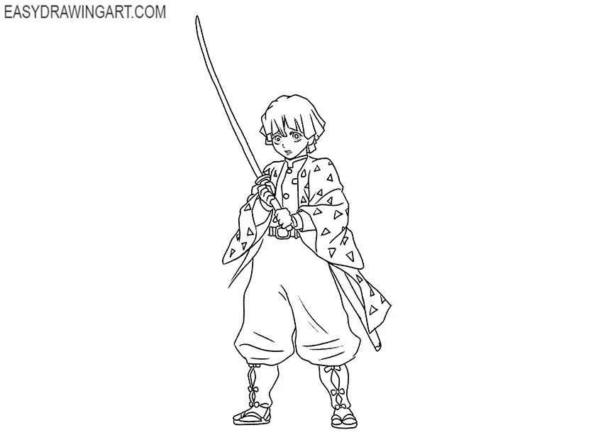 how to draw zenitsu sword