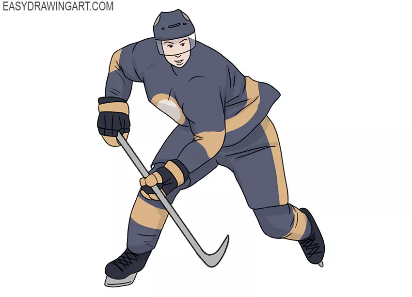  realistic hockey player drawing