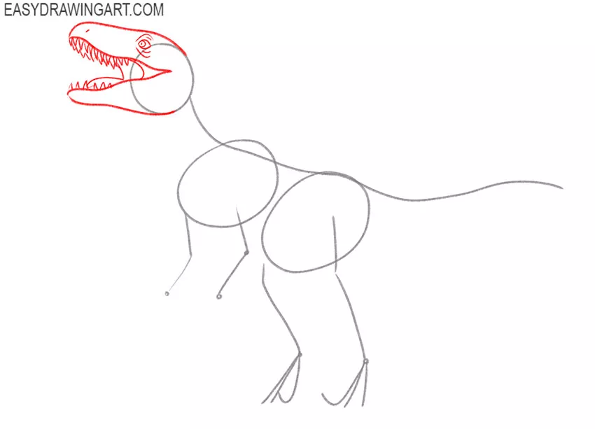 how to draw a raptor easy step by step