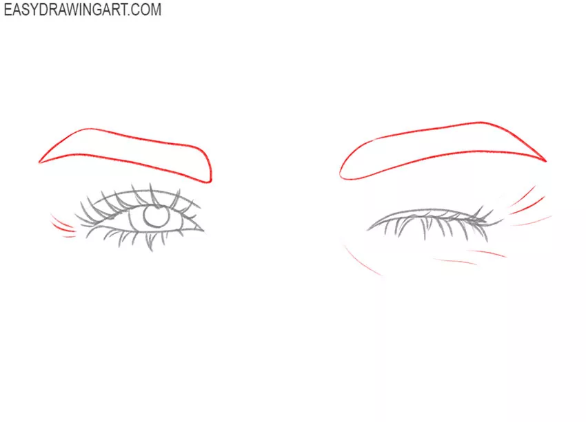 how to draw a realistic winking eye