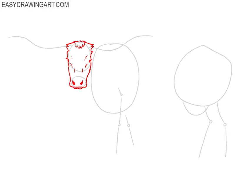how to draw an easy longhorn
