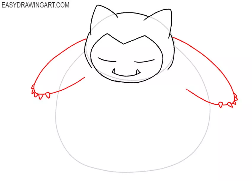 how to draw snorlax pokemon