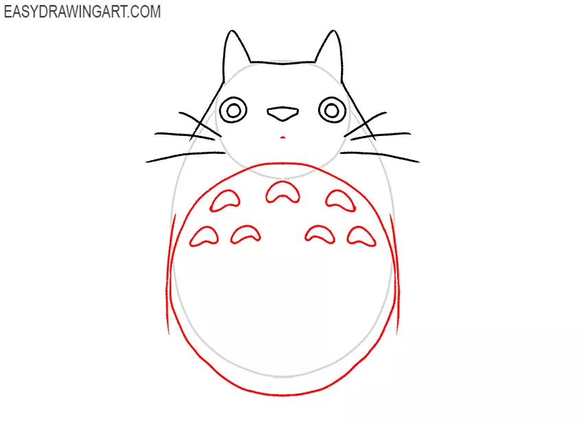 how to draw totoro step by step easy