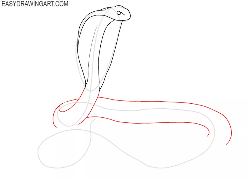 how to draw a king cobra art simple