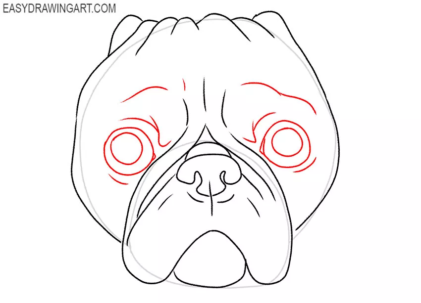 how to draw a pug face easy step by step