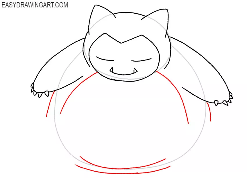how to draw snorlax step by step
