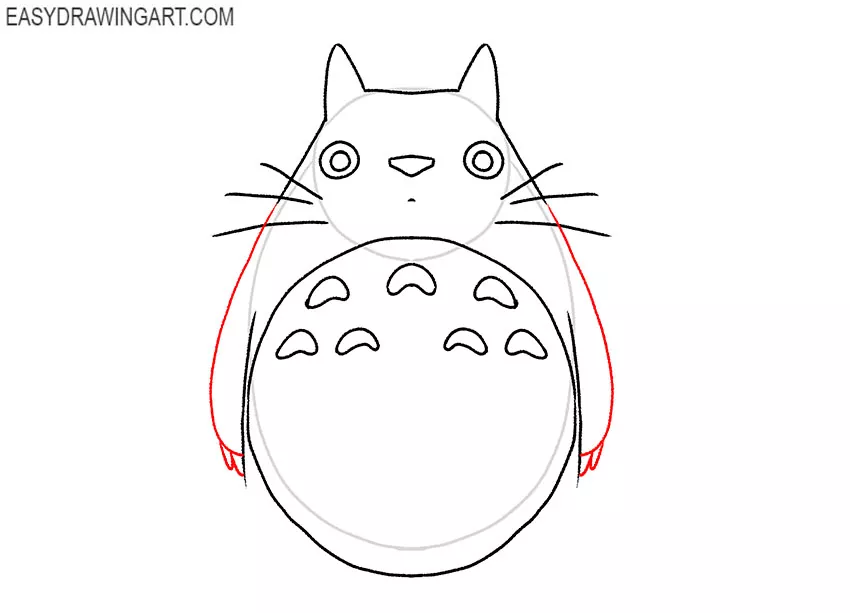 how to draw totoro cute