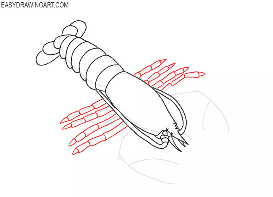 how to draw a cartoon lobster