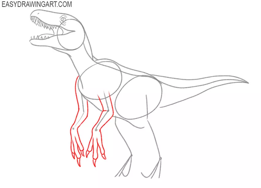 how to draw a raptor for beginners