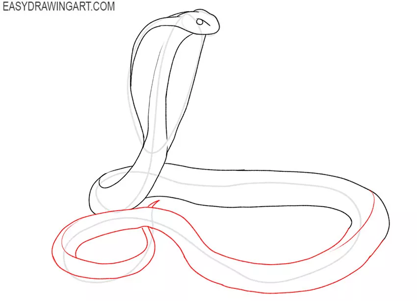 how to draw an easy king cobra