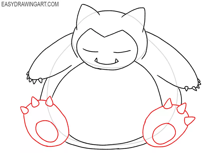 how to draw snorlax cute