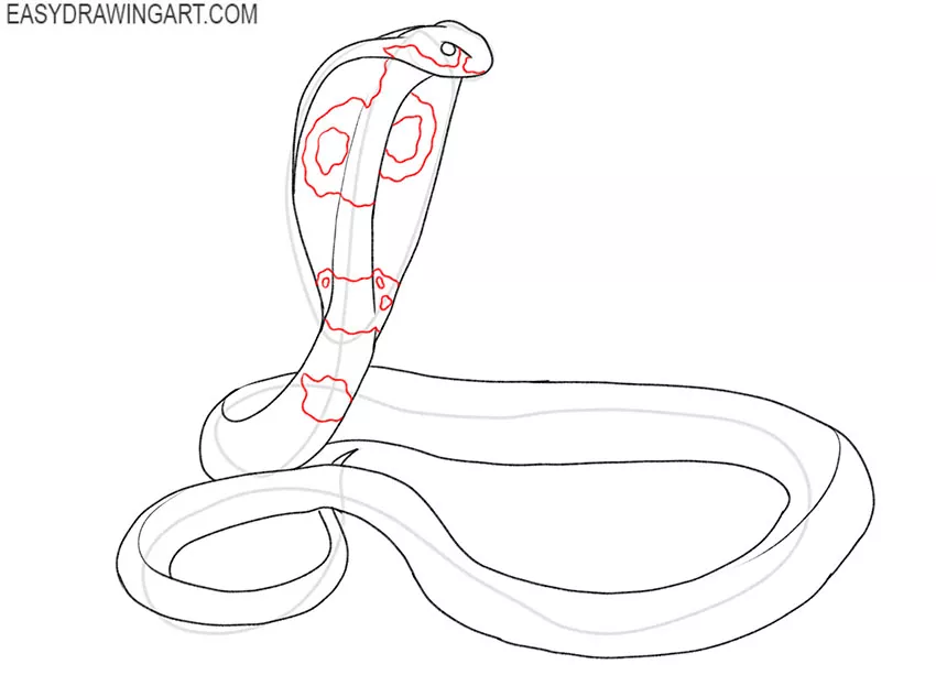 how to draw a realistic king cobra step by step
