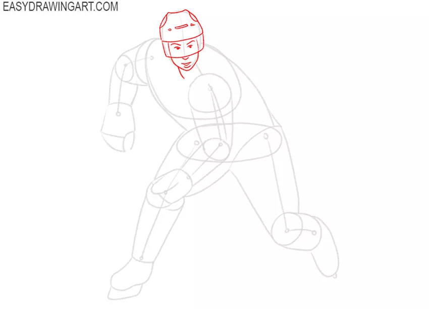 how to draw a simple hockey player