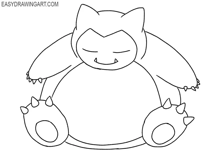 how to draw pokemon easy snorlax