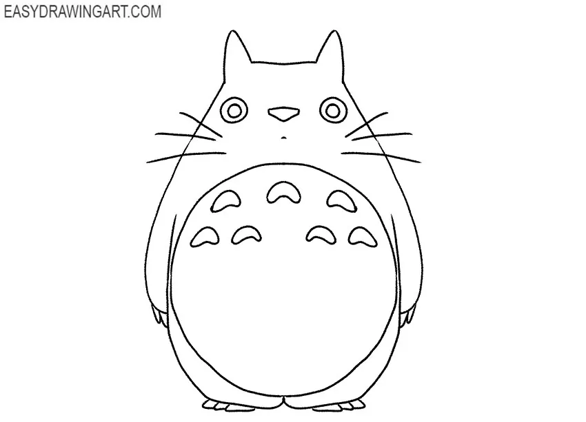how to draw totoro for beginners