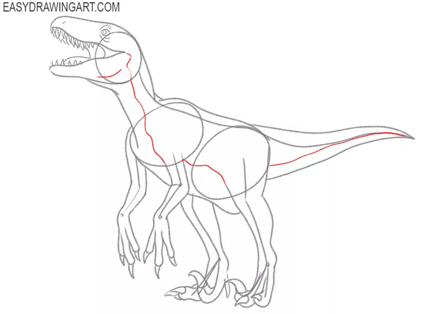 How to Draw a Raptor Easy Drawing Art