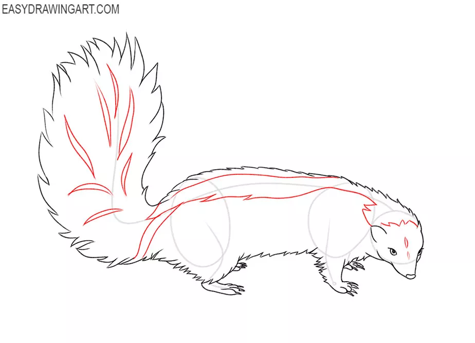 Skunk drawing tutorial