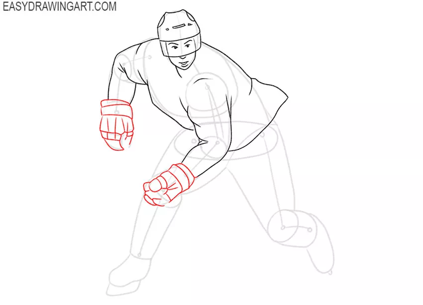 hockey player drawing guide
