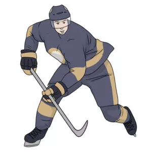 how to draw a hockey player
