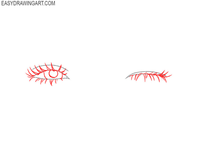 how to draw a simple winking eye