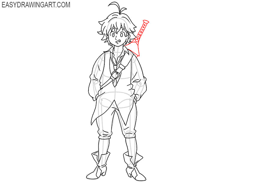step by step Meliodas drawing