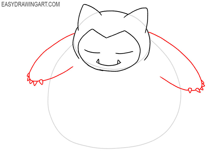 how to draw snorlax pokemon