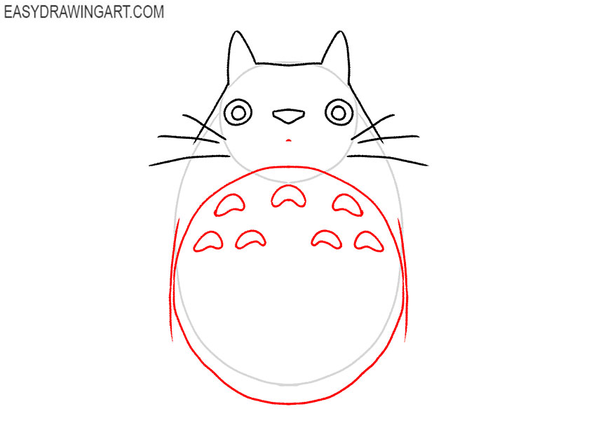 how to draw totoro step by step easy