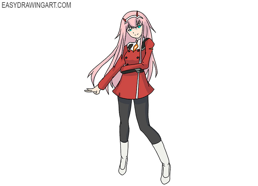 zero two drawing step by step