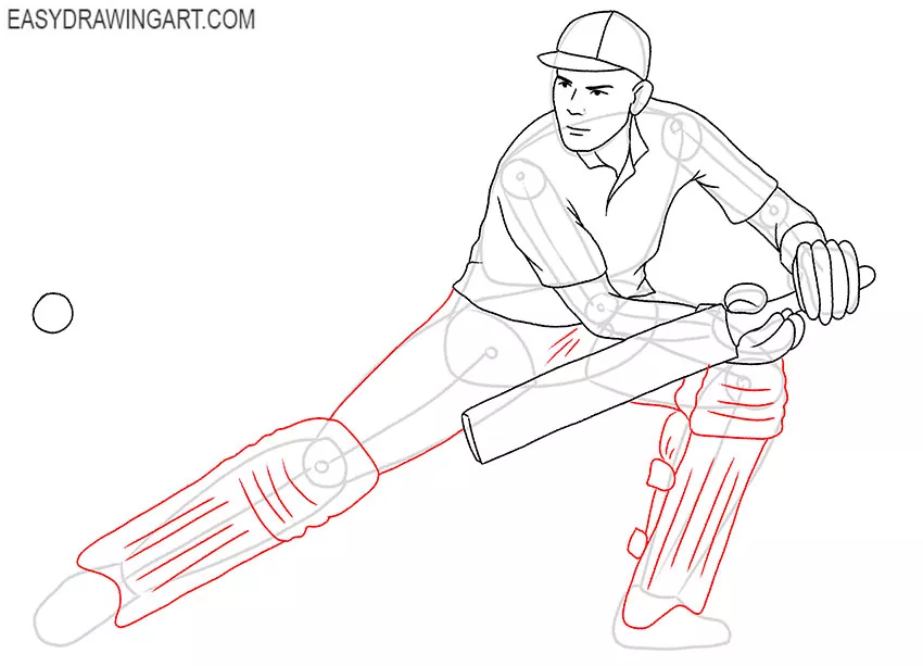 cricketer drawing guide