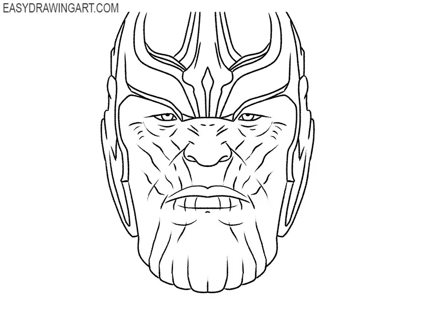 easy Thanos Face drawing
