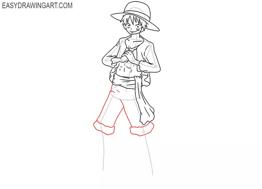how to draw luffy from one piece easy