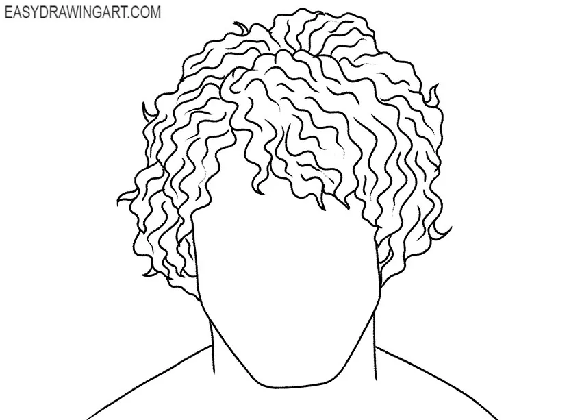 curly anime hair drawing