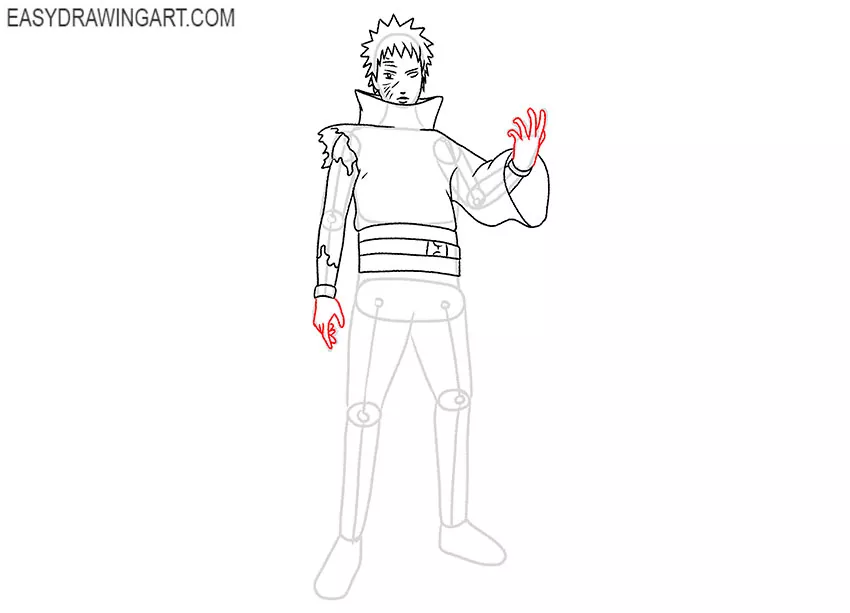 simple obito drawing