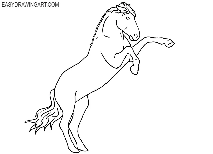 step by step Standing Horse drawing