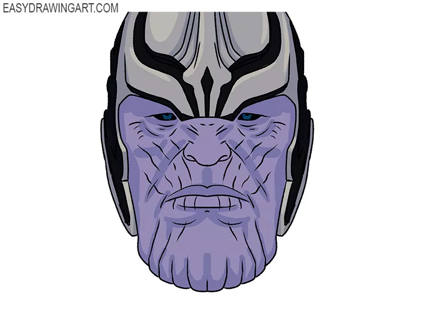 Thanos Face drawing step by step