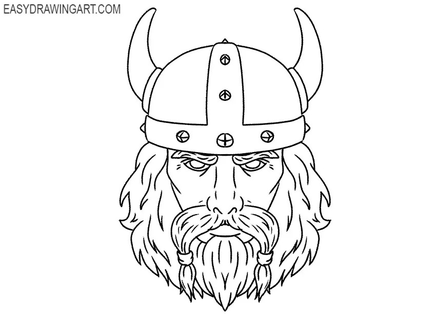 Viking Head drawing step by step