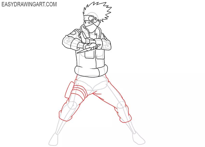 how to draw kakashi for beginners