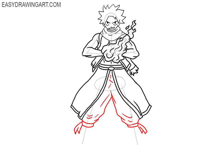 How To Draw Natsu (Dragon Form), Step By Step