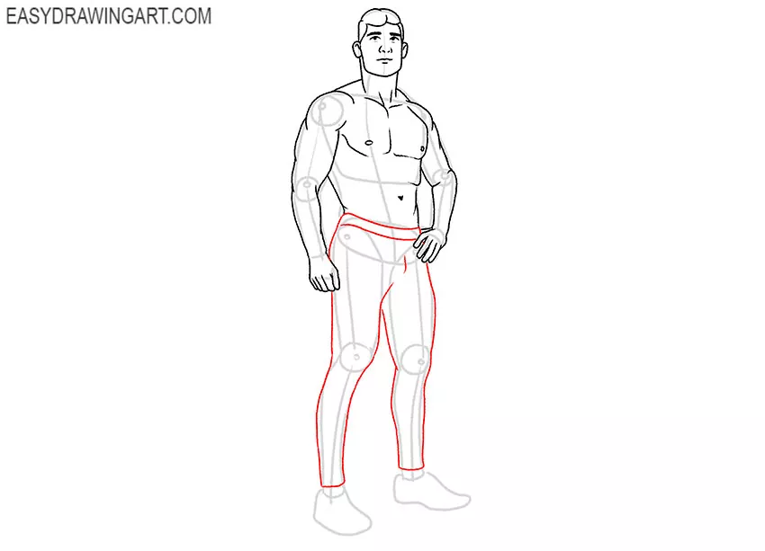 simple muscular man drawing