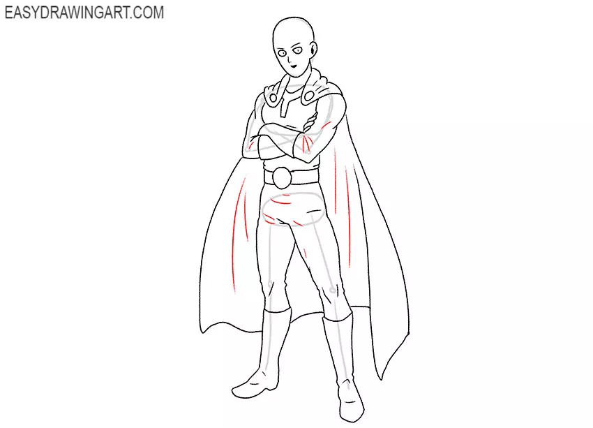 simple one punch man drawing